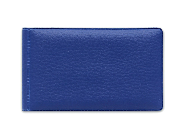 Визитница  40 визиток экокожа Стандарт синяя матовая