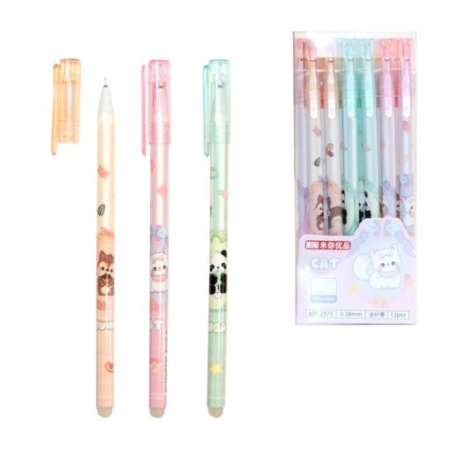 Ручка гель "пиши-стирай" Зверюшки  0,38мм, синяя