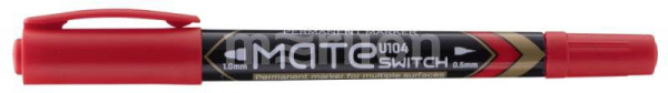 Маркер  двухсторонний красный перманентный Mate 0,5-1мм