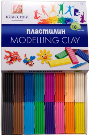 Пластилин Классик 16цв. 320гр пенал+стеки