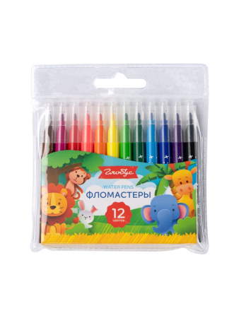 Фломастеры 12цв смываемые, мини