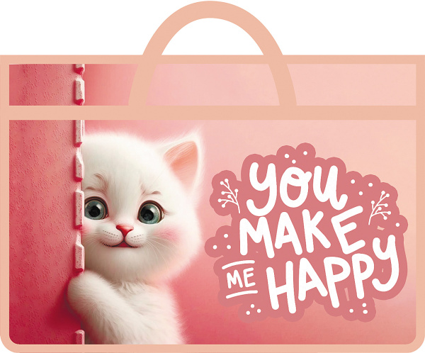 Папка с ручками А3  пластик Кошачьи прятки