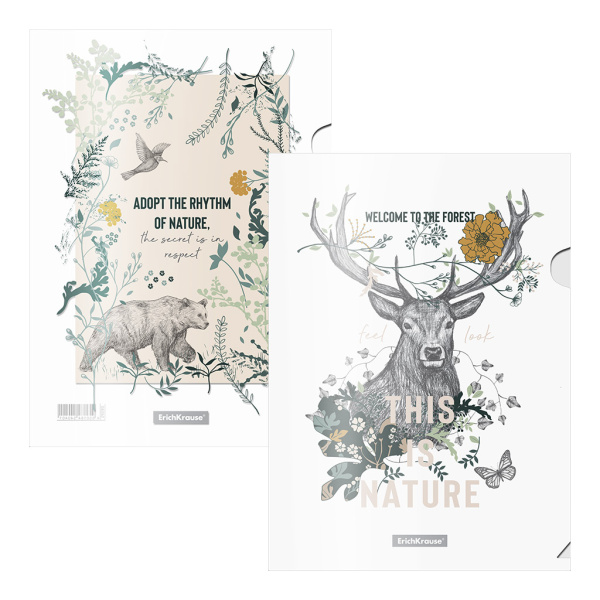 Папка уголок Natural Life, набор 4шт ассорти АКЦИЯ