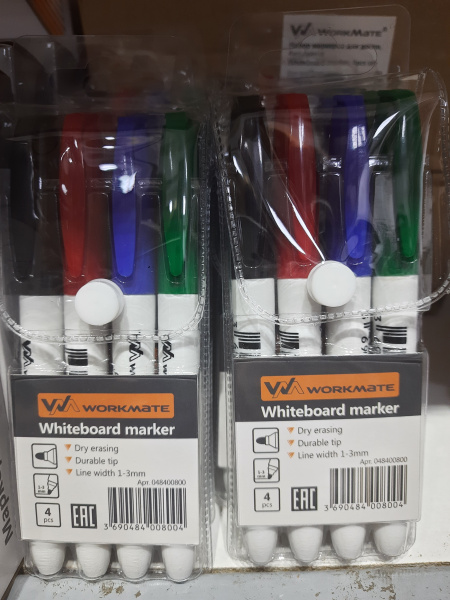 Маркер д/доски  набор 4цв. W-8  1-3мм
