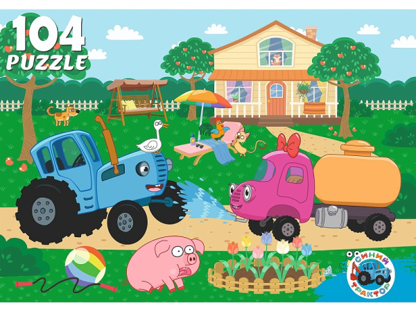 Пазлы 104 эл Синий трактор