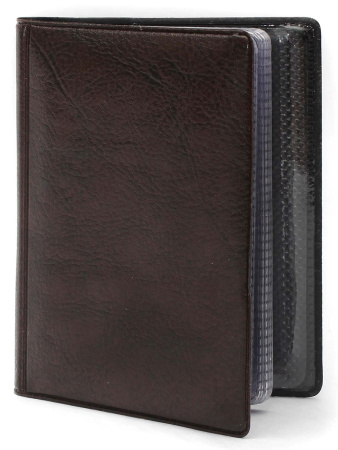 Визитница  40 визиток экокожа Стандарт коричневая