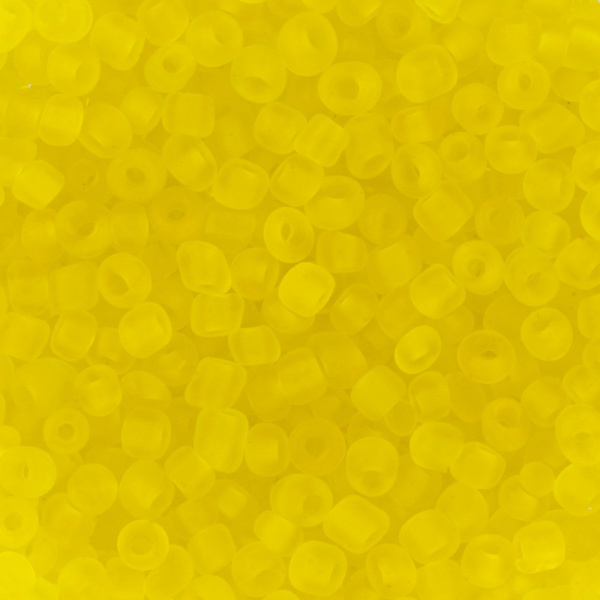 Бисер желтый 3мм 10гр круглый прозрачный матовый (0001М-0016М)