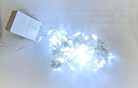 яЭл.Гирлянда 100 LED Белая черн. провод  реж 5