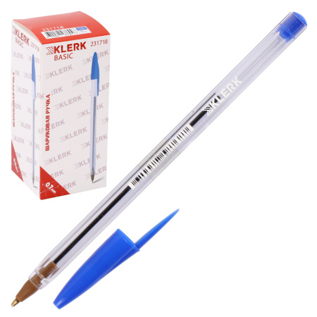 Ручка шарик. Basic 0,7мм синяя одноразовая, прозр. корп