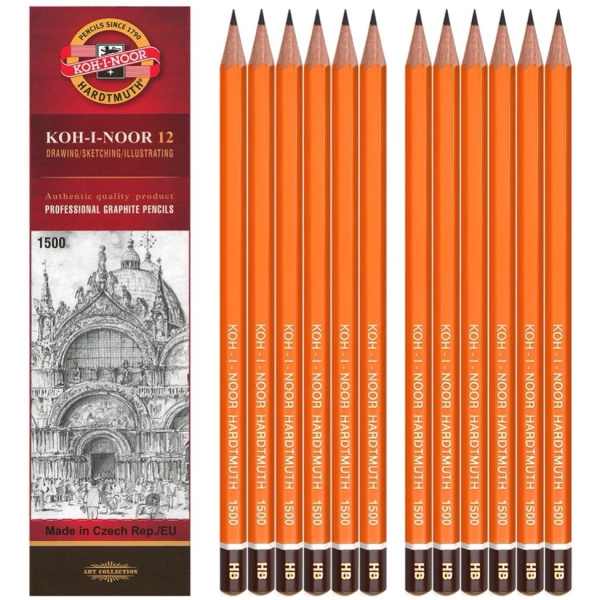 Карандаш ч/гр Hardtmuth /НВ золот декор голов