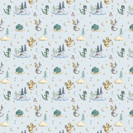 Подарочная бумага Драконы зимние 70*100см 10шт