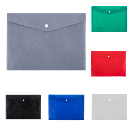 Папка-конверт кнопка А4 Premier ассорти,волокно 180мкм