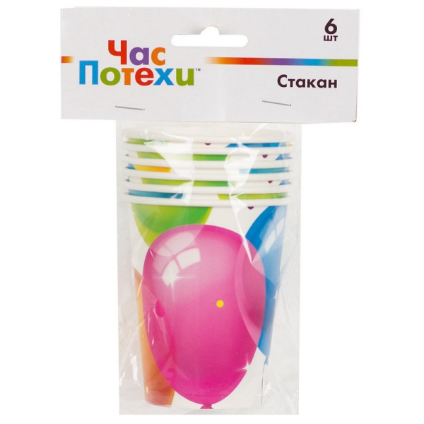 Стаканы бумажные Шары Кристальные 6шт 250мл