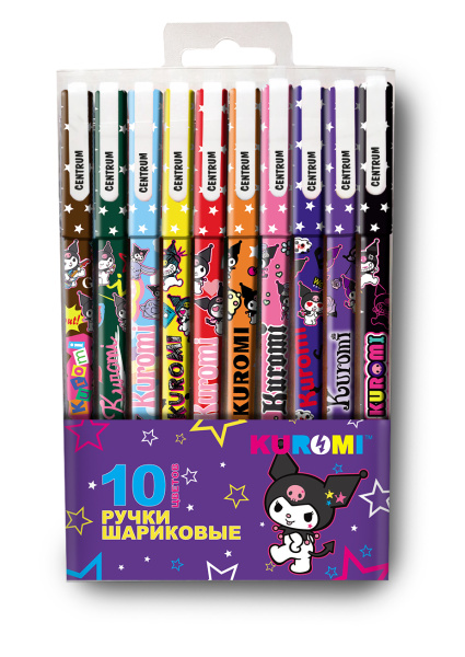 Набор шариковых ручек.10цв. Kuromi 0,7мм
