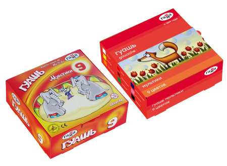 Гуашь Мультики 09цв.  20мл