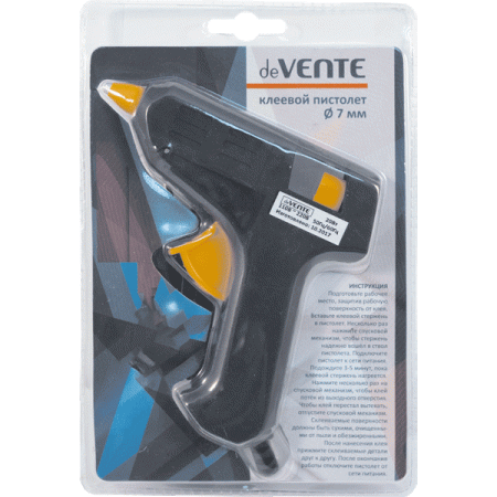 Пистолет термоклеящий электрич. 20Вт/220В,  7мм