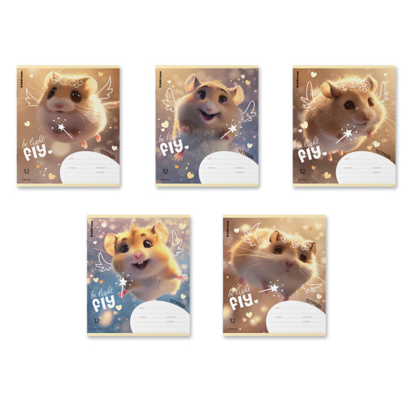 Тетрадь 12л клетка Fluffy