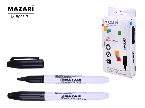 Маркер  для CD/DVD черный 1,5мм Flyer