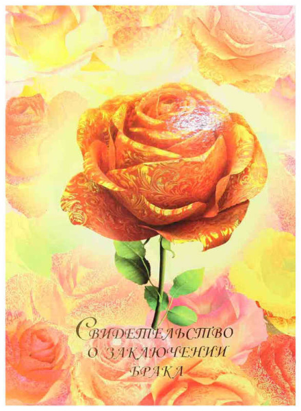 Папка Св-во о браке А4 Золотая роза с файлом