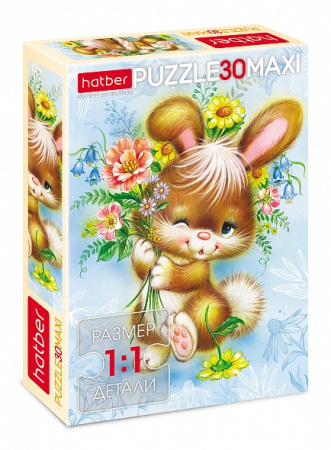 Пазлы 30 эл MAXI Зайка с цветами