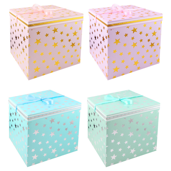 Коробка подарочная 30*30*30см Звёзды