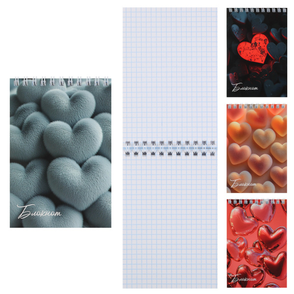 Блокнот/гребень  А6  40л Hearts