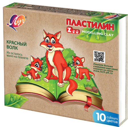 Пластилин ZOO 10цв  150гр без стека
