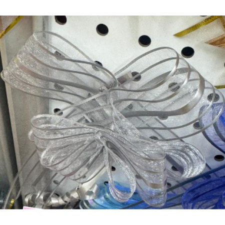 Бант упаковочный 50мм Бабочка серебро