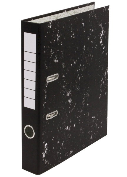 Регистратор 50мм черный мрамор