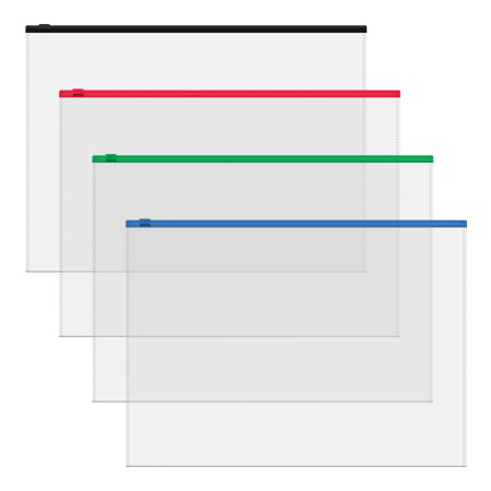 Папка на молнии А4 Fizzy Clear ассорти