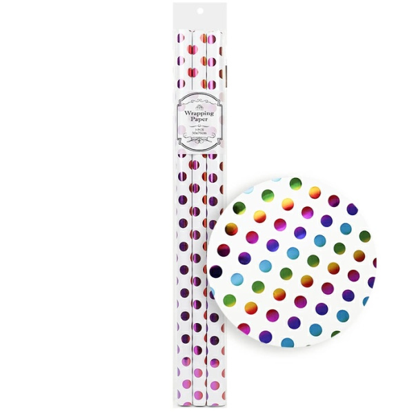 Подарочная бумага Горошек  50*70см, 3шт