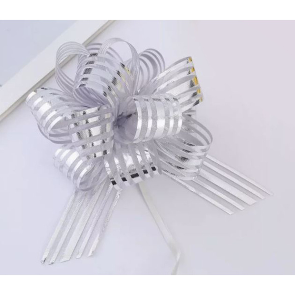 Бант упаковочный 30мм Шар серебро