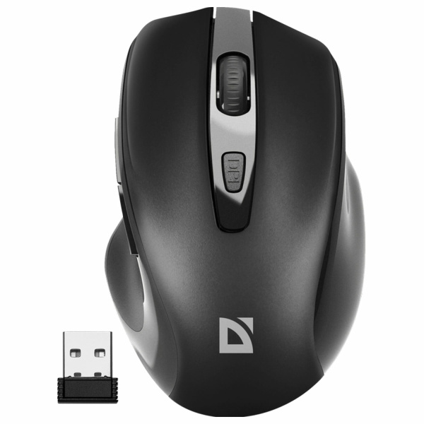 Мышь беспроводная Defender Prime MB-053 6кн черный бесшумная
