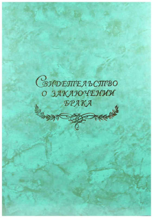 Папка Св-во о браке А4 Гроза зеленая с файлом