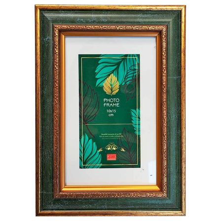 Ф/рамка пластик 10х15 Каррара зелёный