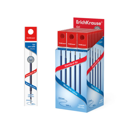 Стержень гель синий 109мм 0,5мм  для авт ручек