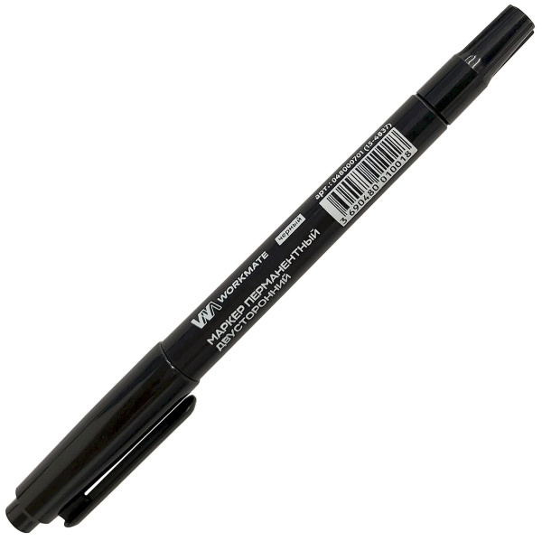 Маркер  двухсторонний черный перманентный  0,5-1,0мм