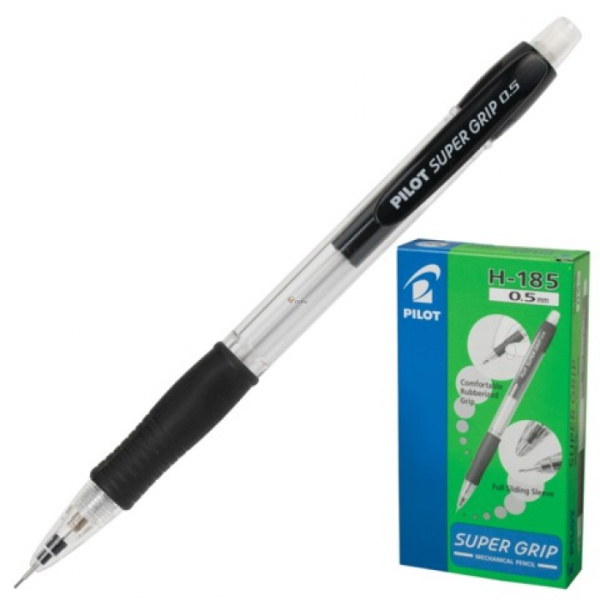 Карандаш авт 0,5мм Super grip пласт.черный корпус с/л