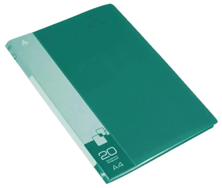 Папка 20 вклад Зелёный PV корешок 0.6мм ^