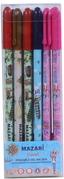 Ручка гель "пиши-стирай" Travel синяя 0,5мм,  игольч. након