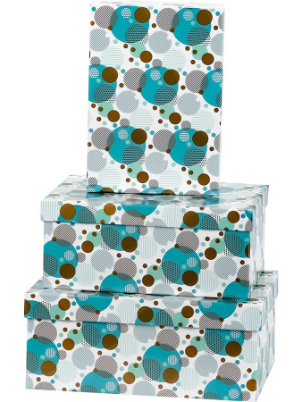 Коробка подарочная Прямоугольная  3в1 Абстрактные пузырьки