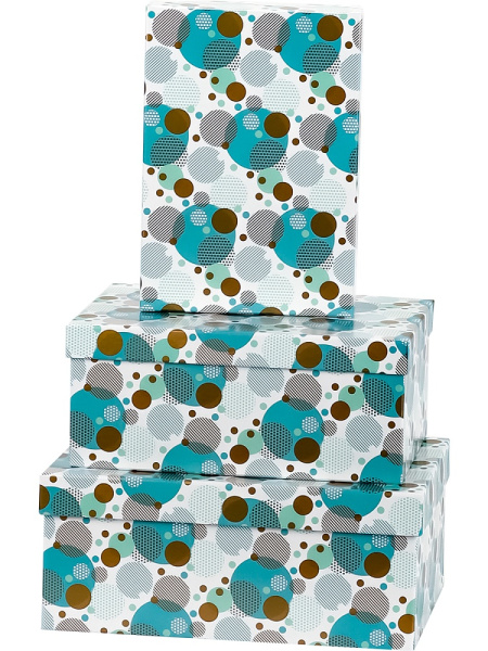 Коробка подарочная Прямоугольная  3в1 Абстрактные пузырьки