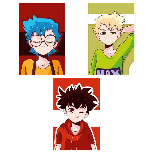 Блокнот А6  48л Мальчики аниме,   лак