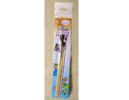 Кисти н-р пони  3 шт Лошадка-2, пакет,  N2,3,4