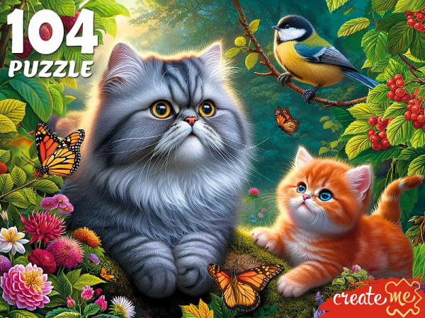 Пазлы 104 эл Котики с синицей