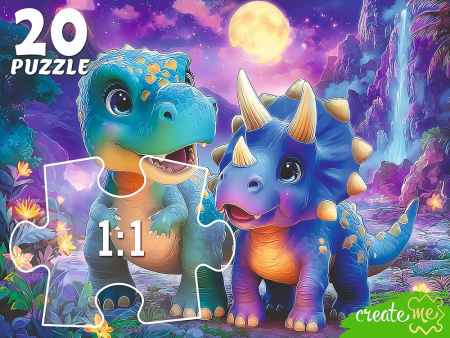 Пазлы 20 эл MAXI Ночные динозаврики