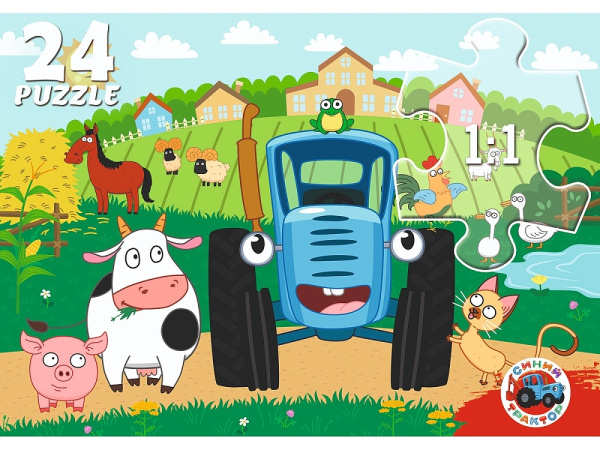 Пазлы 24 эл Синий трактор