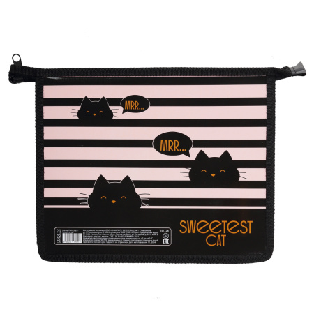 Папка д/тетр  А5  на молнии  Sweetest cat