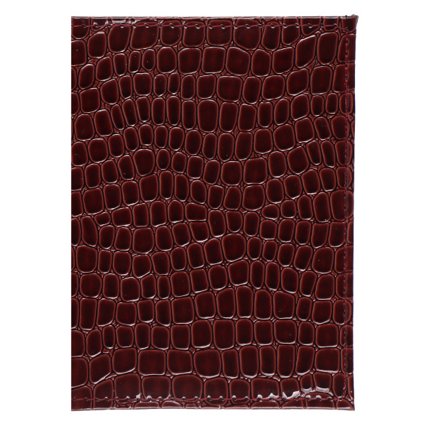 Обложка/паспорта "Croco" сливовая иск. кожа, лак, тиснение