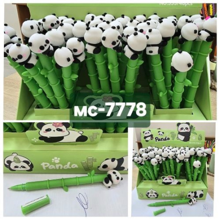 Ручка  Детская Панда 0,5мм синяя, гибкий прорез. корп.